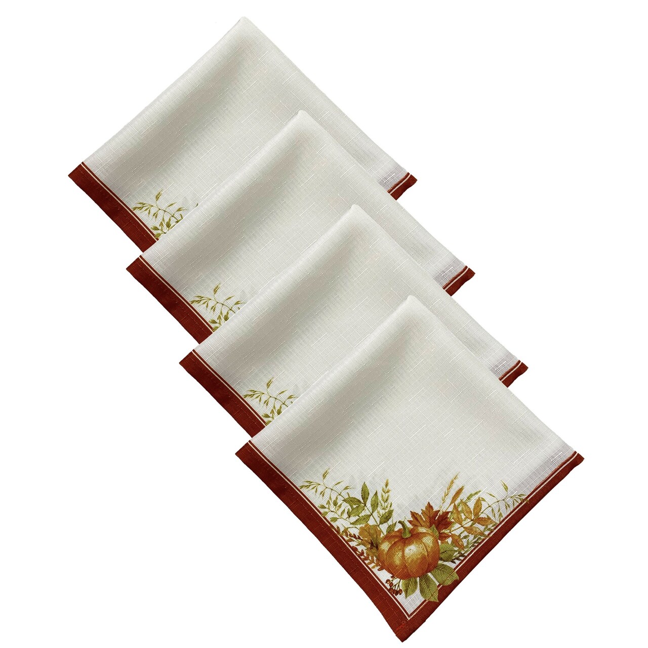 Threadmade Home Autumn Pumpkin Grove Fall Napkin, Set of 4, Multicolor - 17"W x 17"L